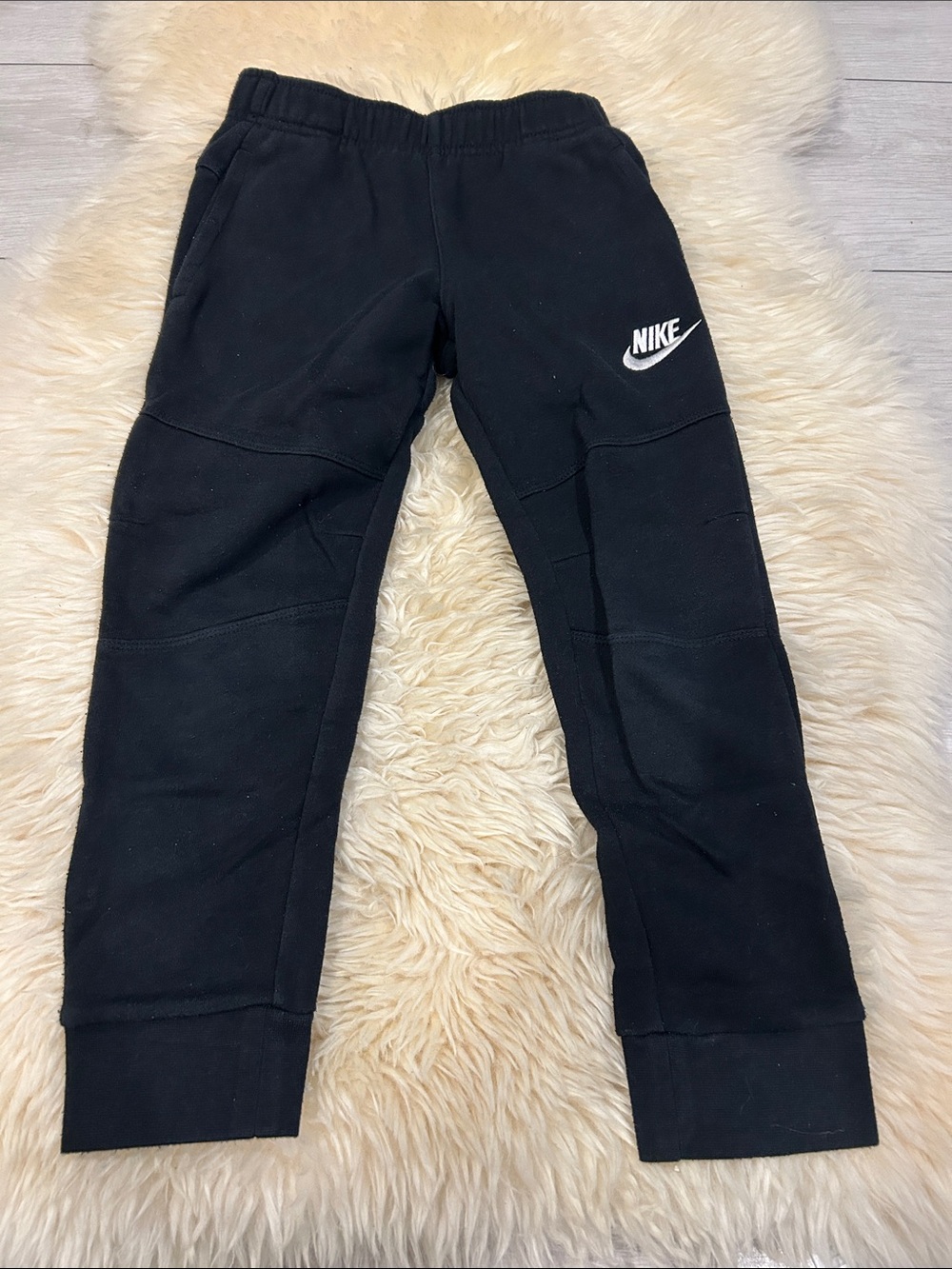 Nike Black Kids Joggers with White Swoosh